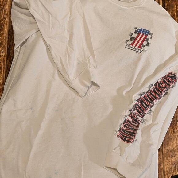 Long Sleeve HARLEY DAVIDSON MOTORCYCLES Shirt #1 Spellout Sleeve Scottsdale XL - Picture 7 of 7